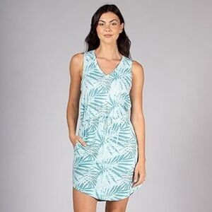 Natural Reflections Teal and White Midi Dress